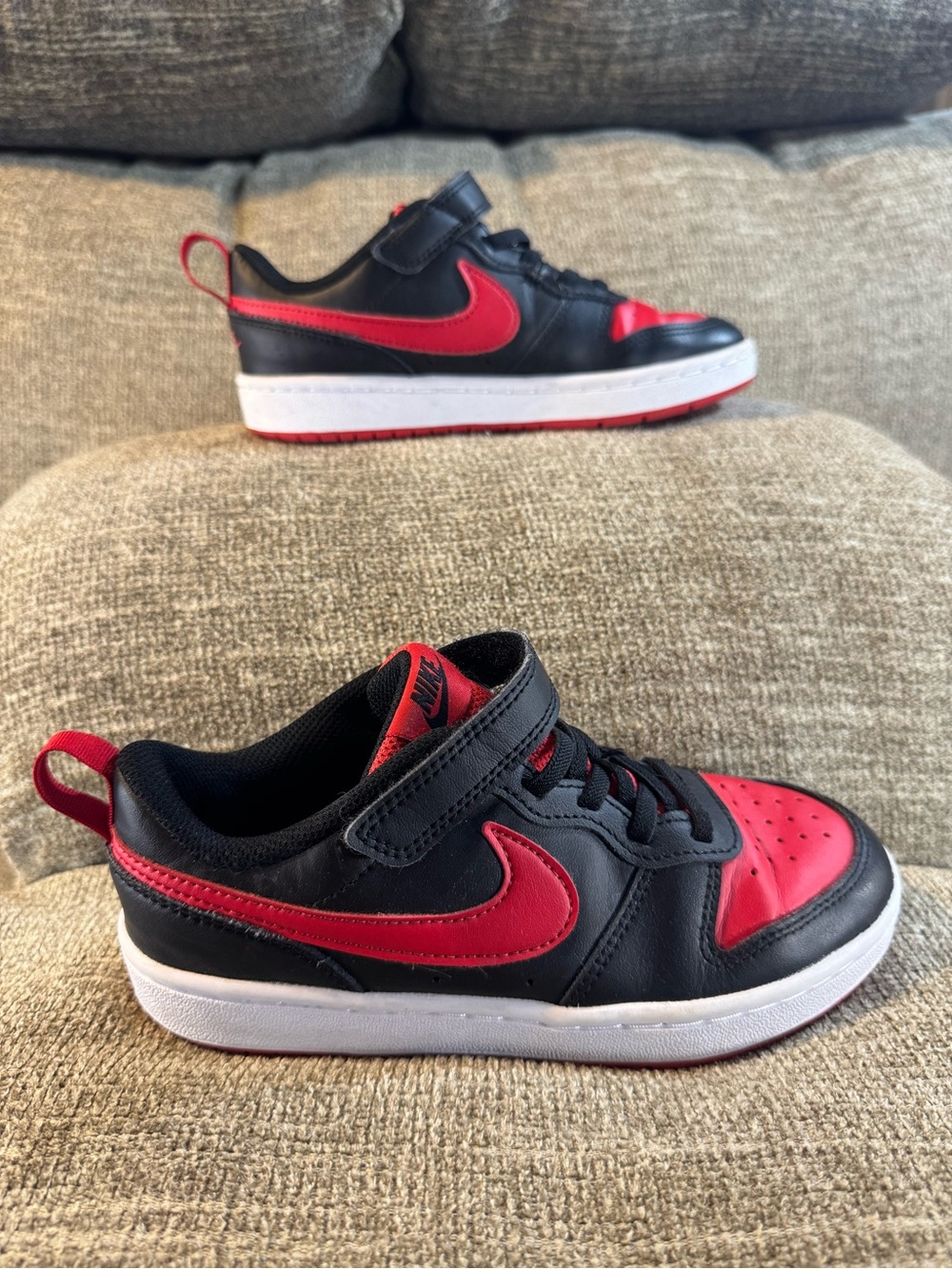 Nike Court Borough Low 2 Kids Bred Black/University Red/White Size 2Y